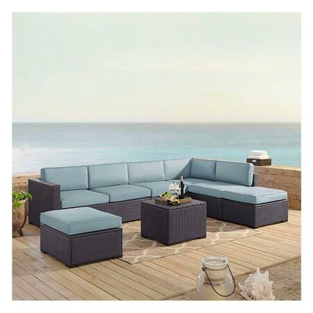 CROSLEY Biscayne 6 Piece Outdoor Wicker Seating Set - Mist KO70114BR-MI